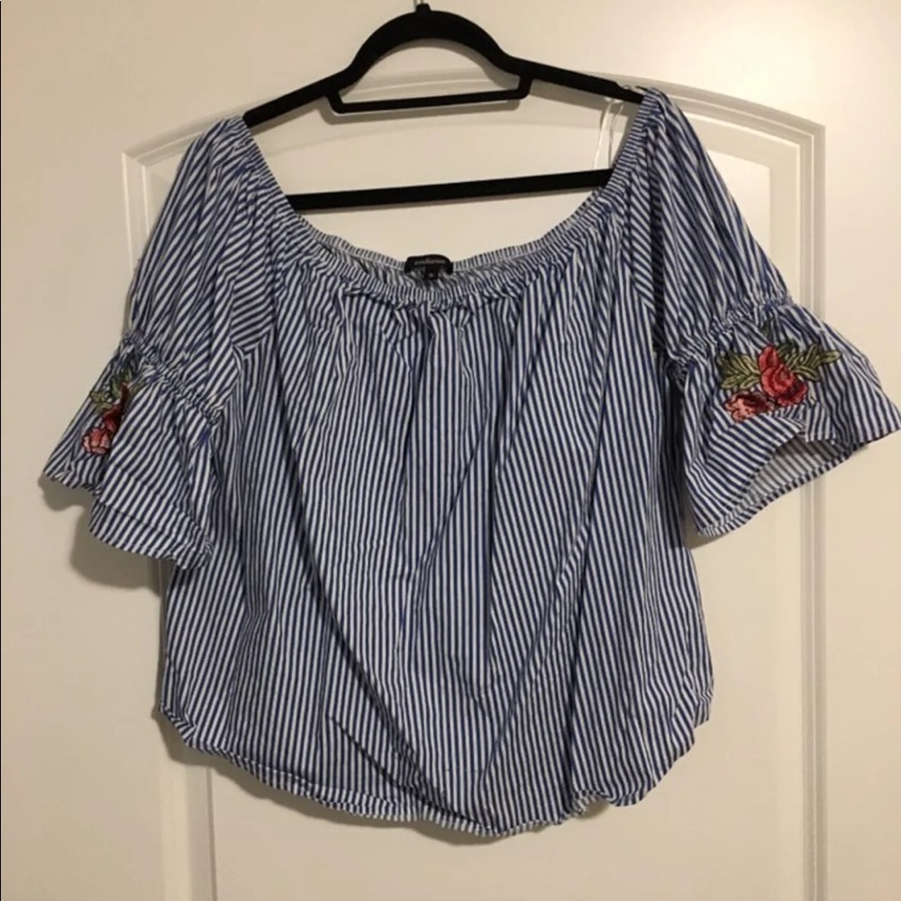 Striped Off The Shoulder Top